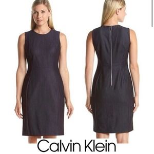 Calvin Klein Sleeveless Sheath Dress Pencil Fit Size 4